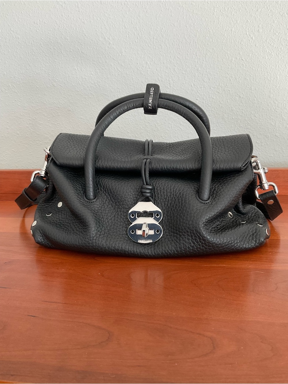 Zanellato Dotta black leather handbag